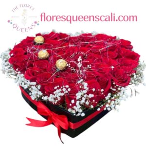 CAJA DE ROSAS CON CHOLOTATE 14 - FLORISTERIAS EN CALI