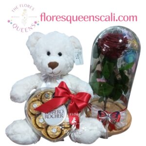 ROSA PRESERVADA CON PELUCHE 9 - FLORISTERIAS EN CALI