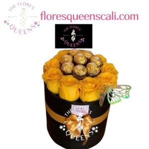 CAJA DE ROSAS DE ORO 26 - FLORISTERIAS EN CALI