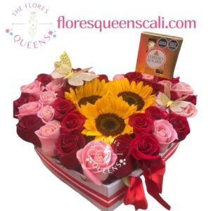 CAJA DE ROSAS TE QUIERO 28 - FLORISTERIAS EN CALI